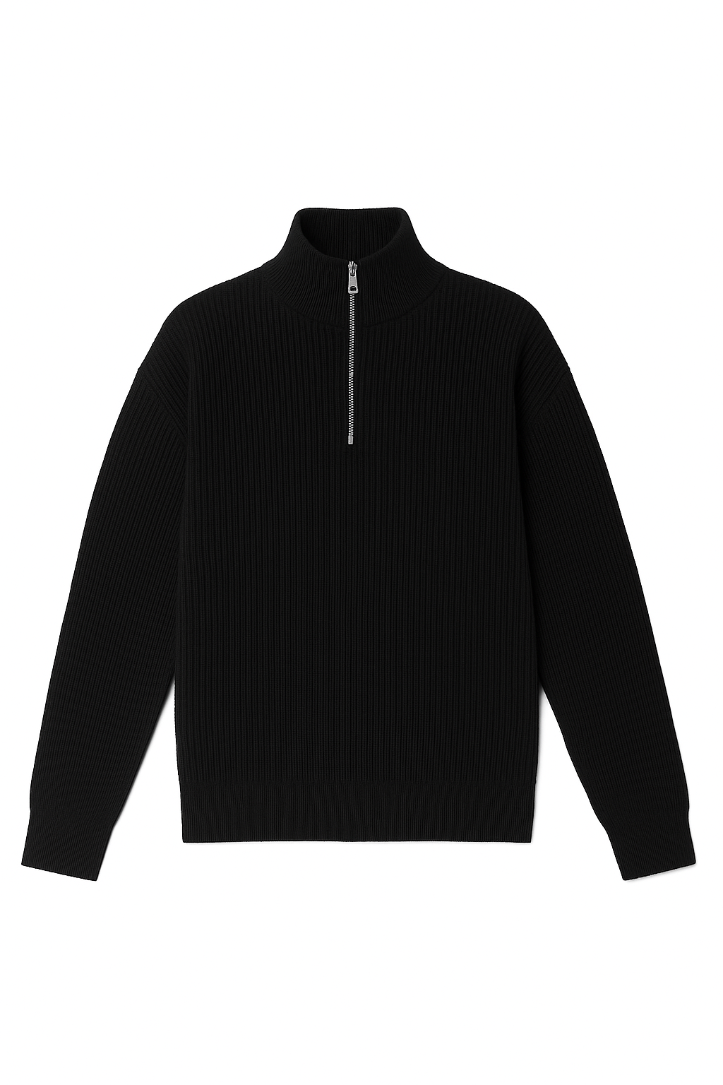 Black knitted Quarter Zipper