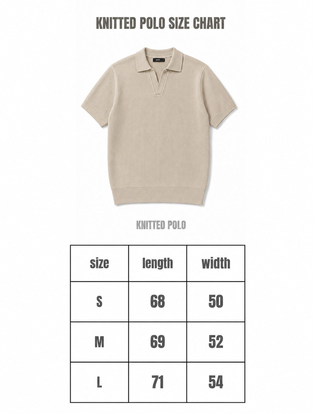 Beige Knitted Polo