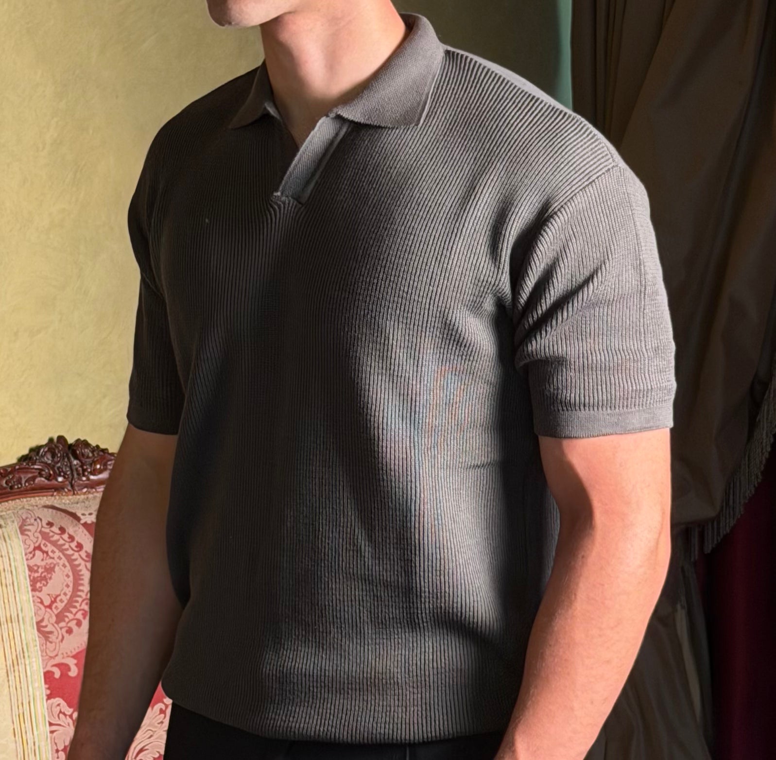 Olive Knitted Polo