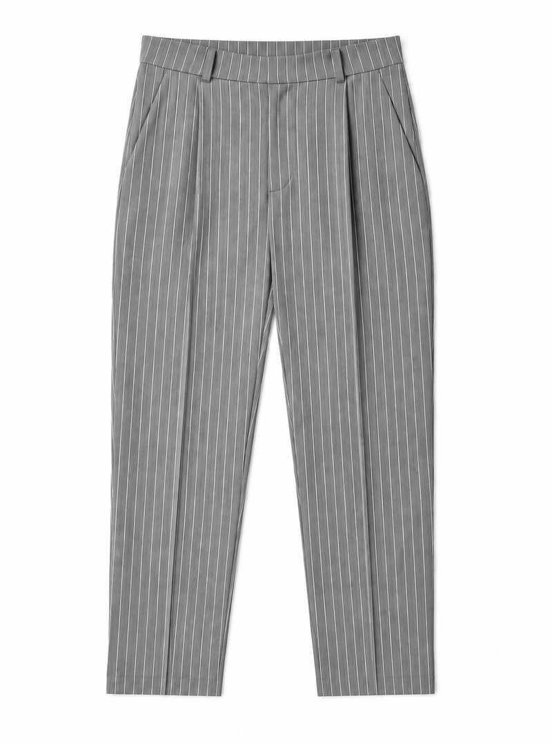 Grey Pinstriped Pants
