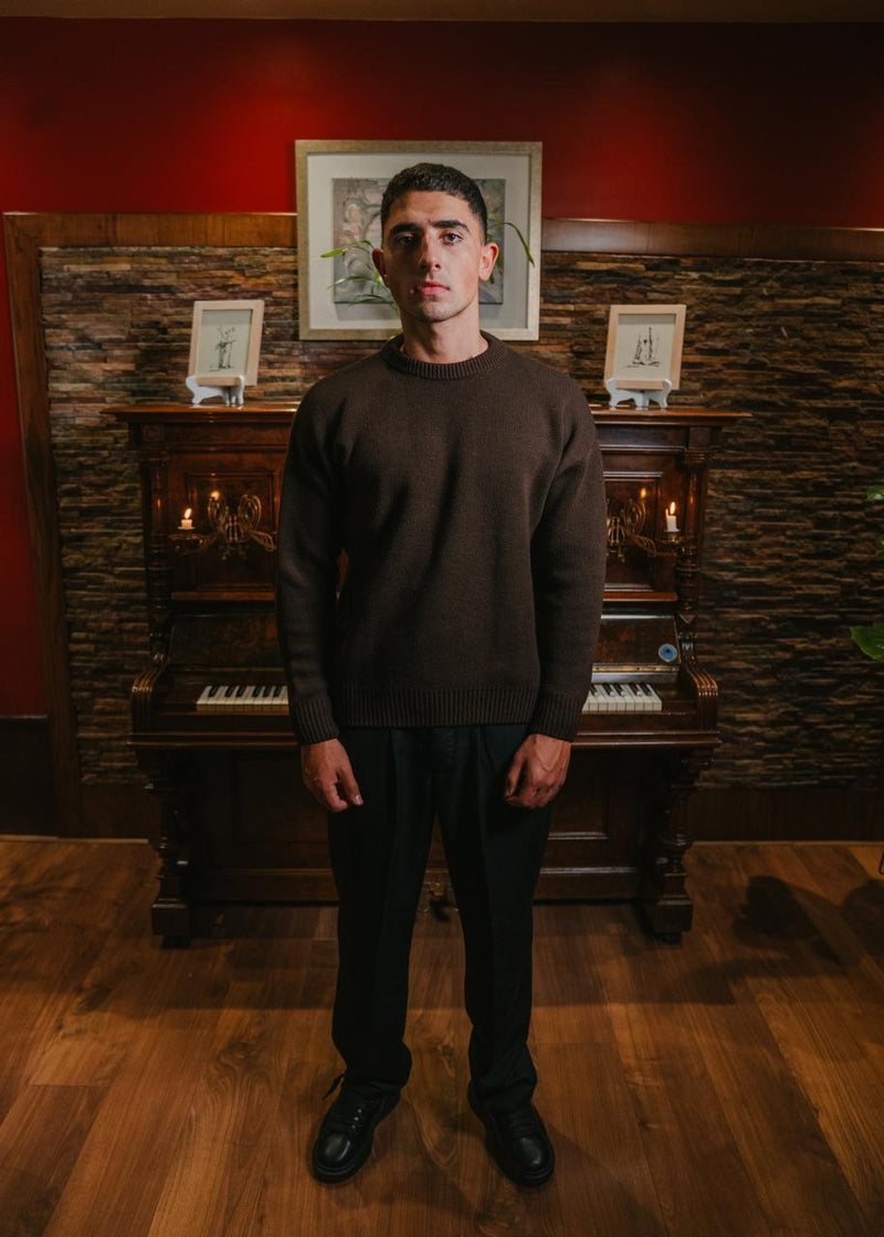 Brown Knitted Sweater product-only mockup