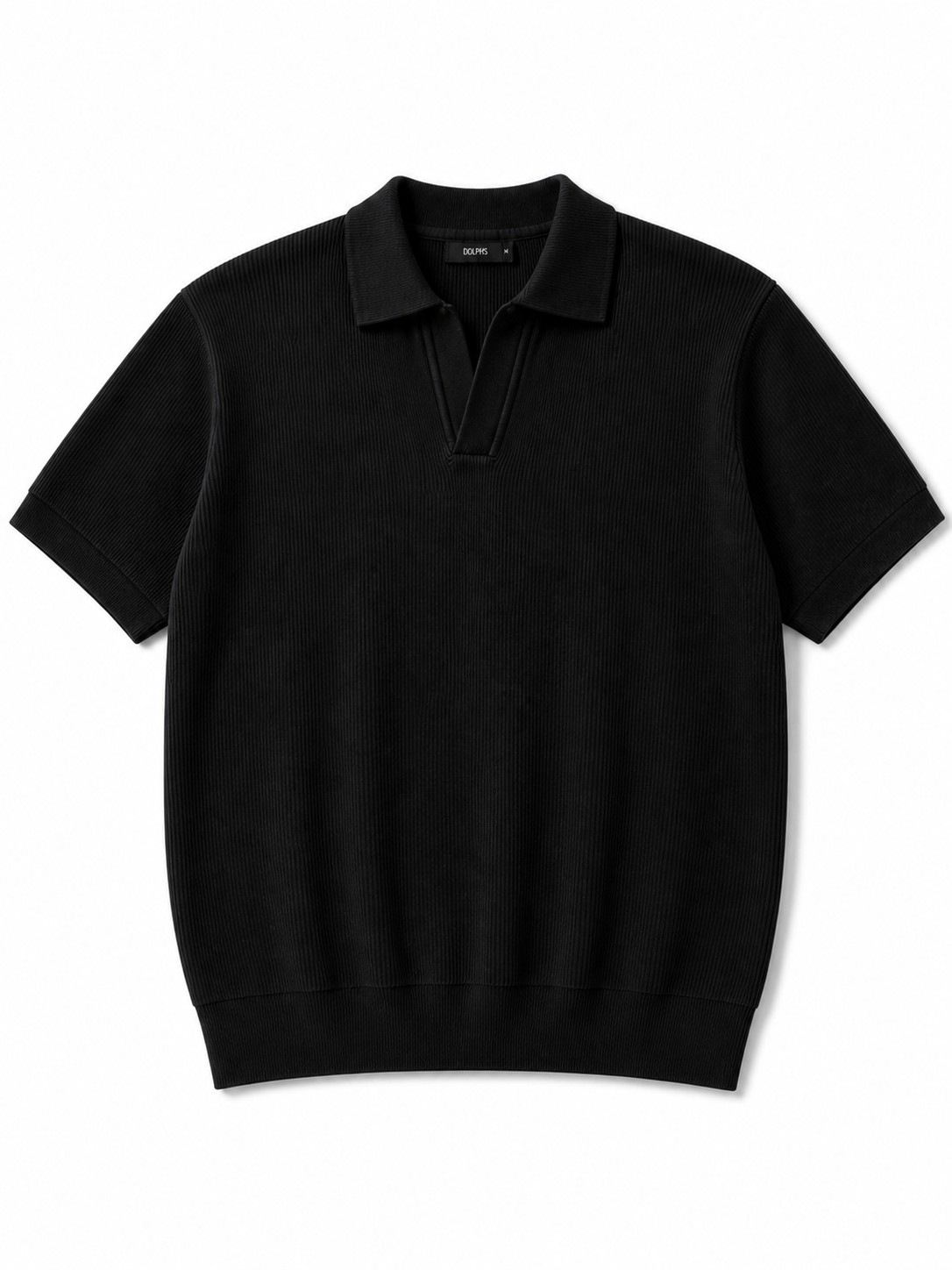 Black Knitted Polo – Dolphs.co