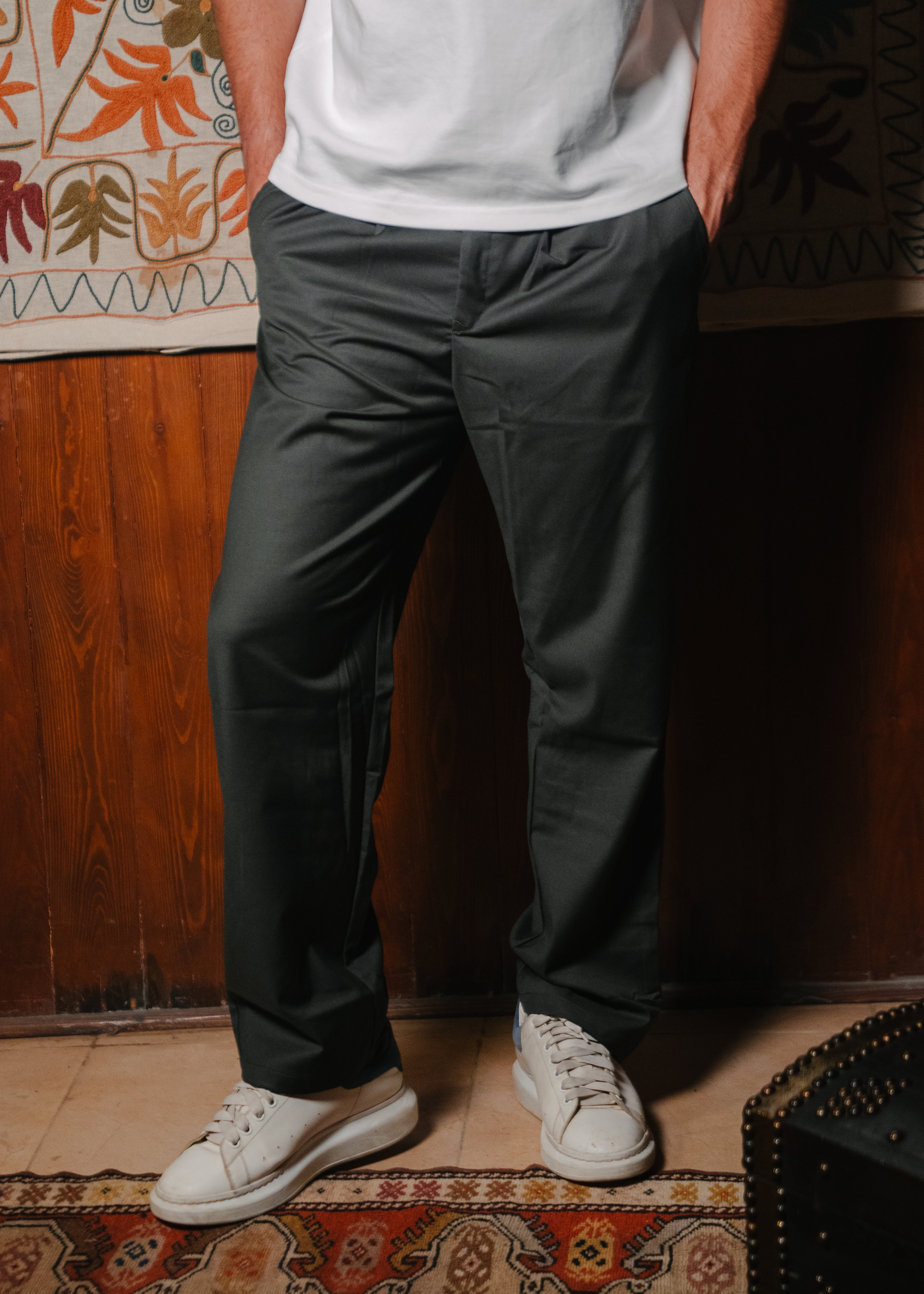 Olive Tailored Pants