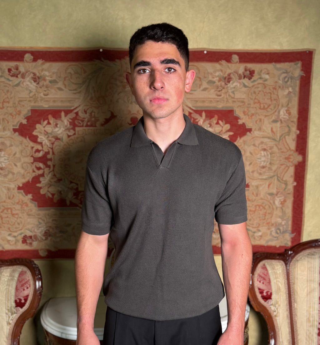 Olive Knitted Polo