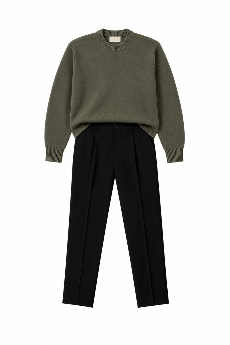 Olive Sweater+B Tailored