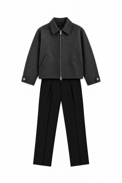 Grey Wool Jacket+B Tailored