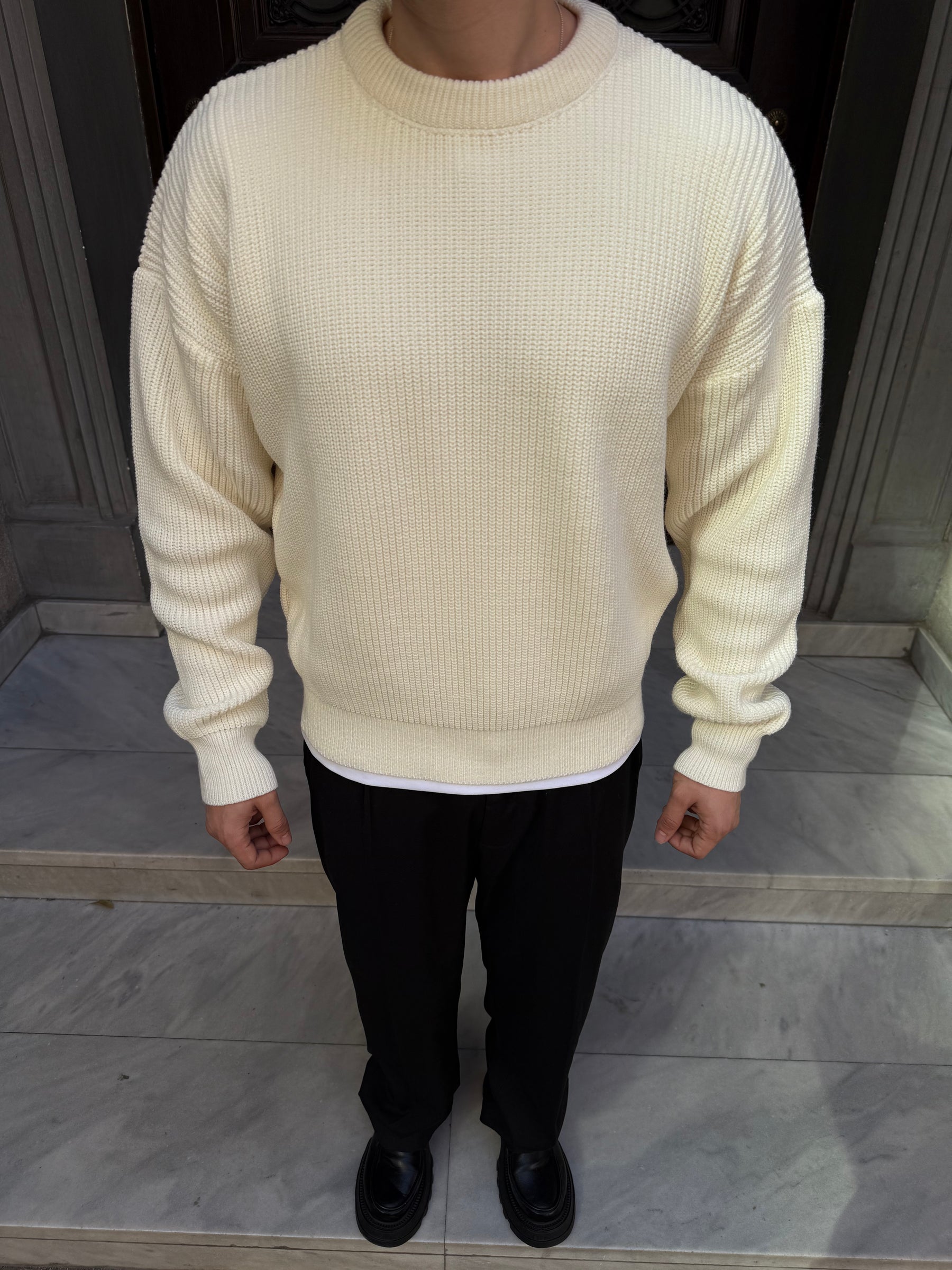 Cream Knitted Sweater