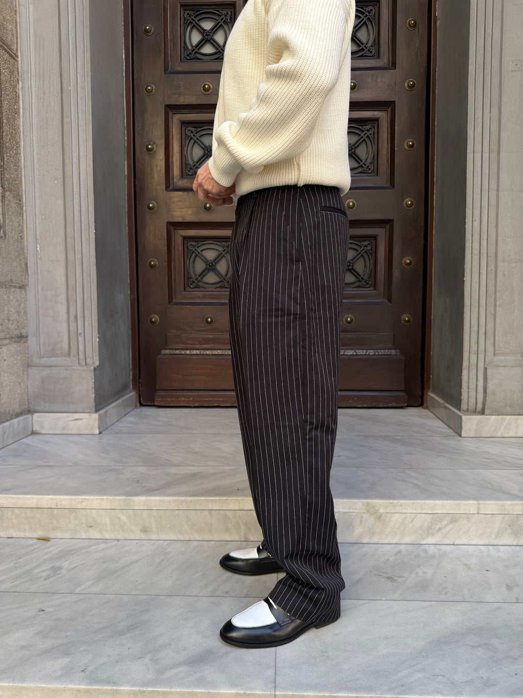 Black Pinstriped Pants