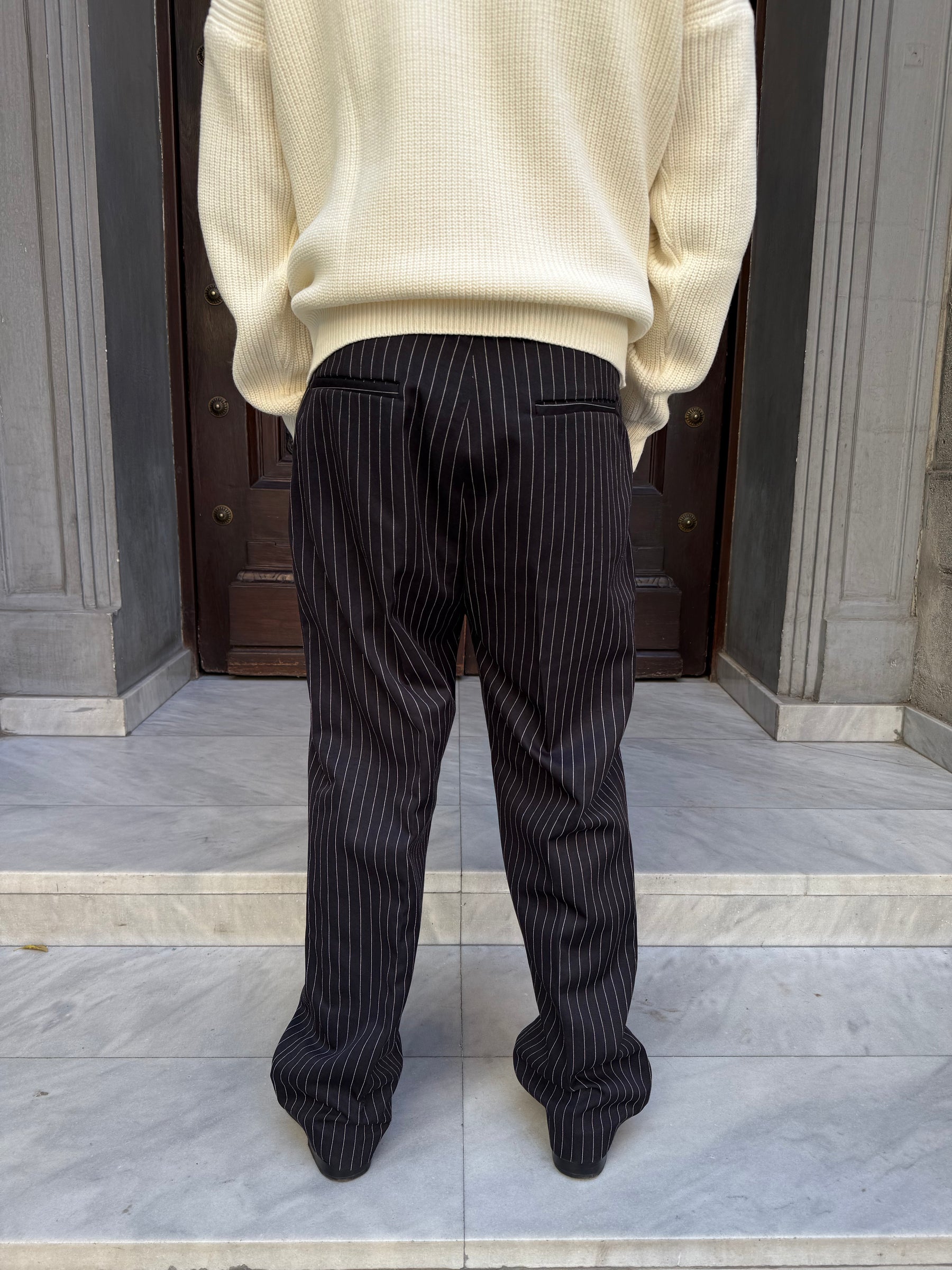 Black Pinstriped Pants