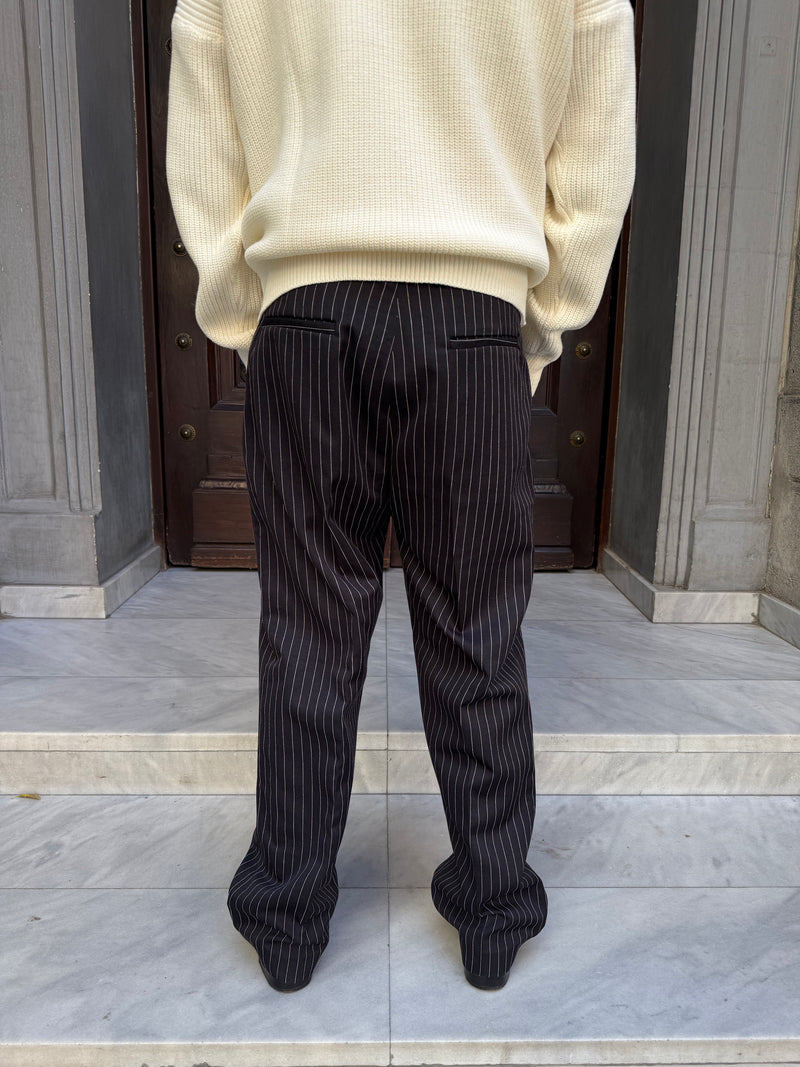 Black Pinstriped Pants