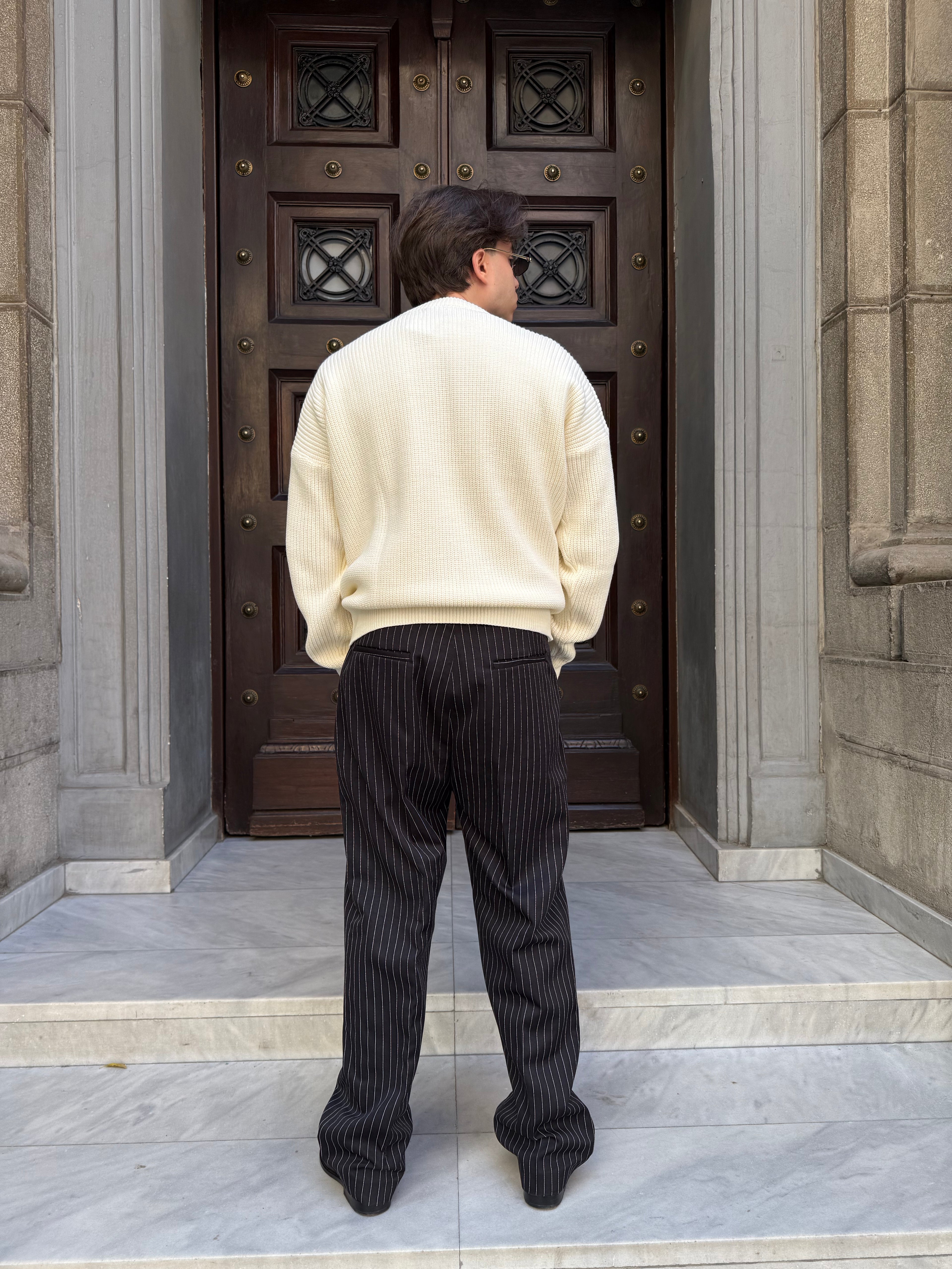 Black Pinstriped Pants