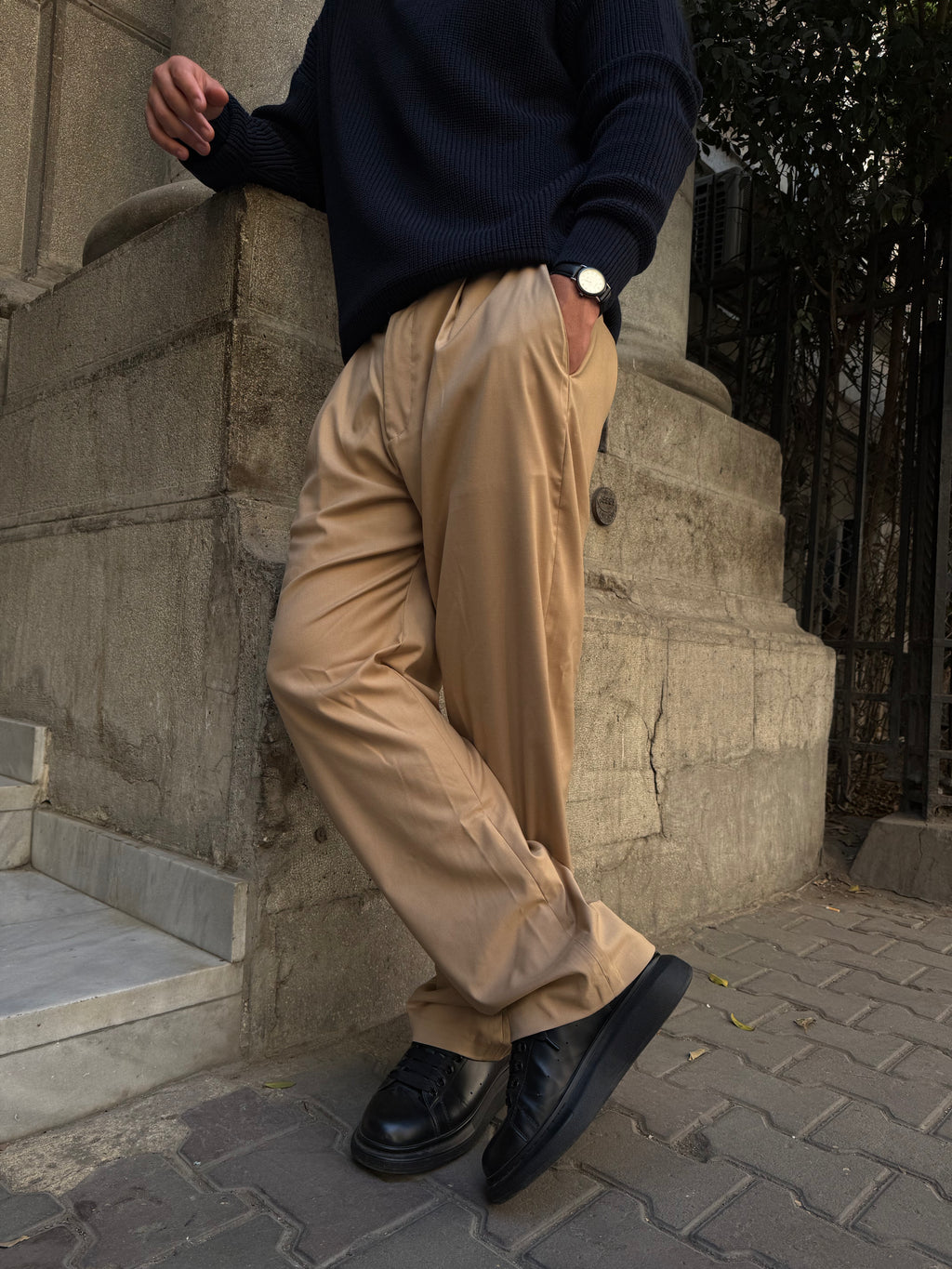 Beige Tailored Pants