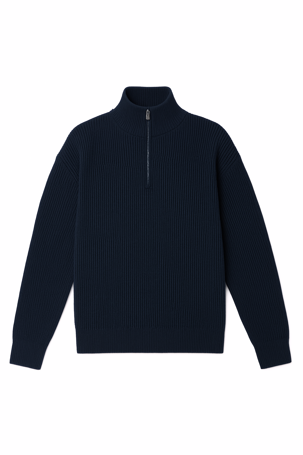 Navy Knitted Quarter Zipper