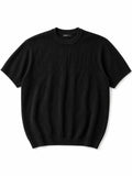 Black Round Knitted T-shirt