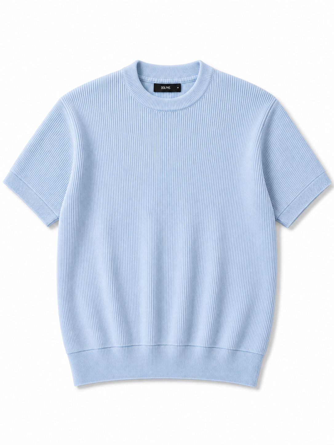 Baby Blue Round Knitted T-shirt
