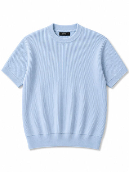 Baby Blue Round Knitted T-shirt