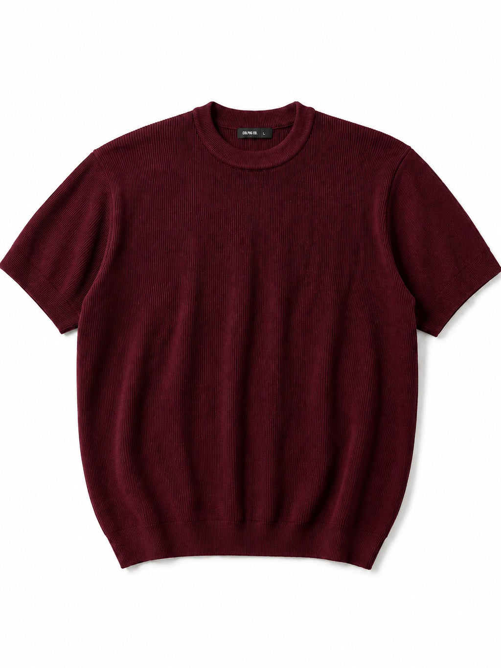 Burgandy Knitted Round T-shirt