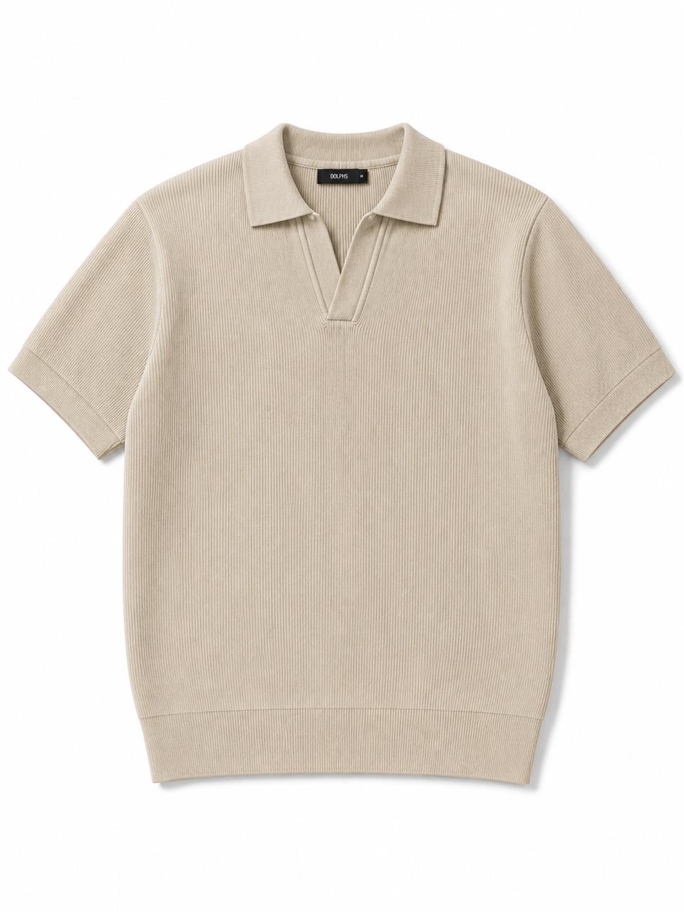 Beige Knitted Polo