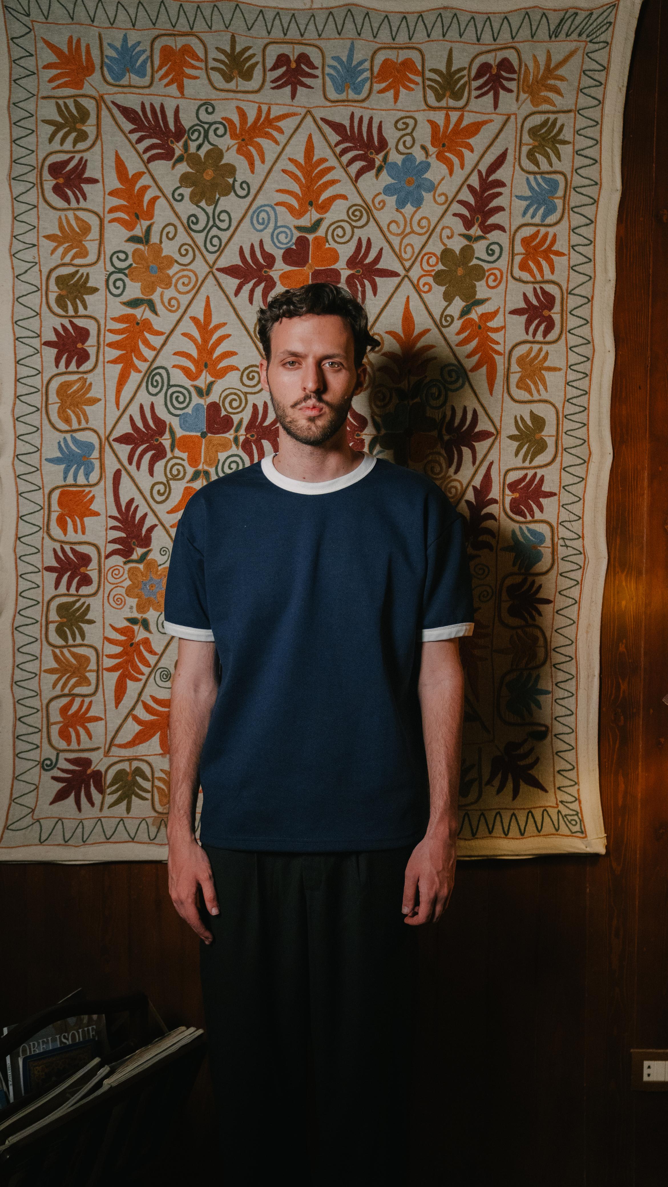 Navy Ringer Tee