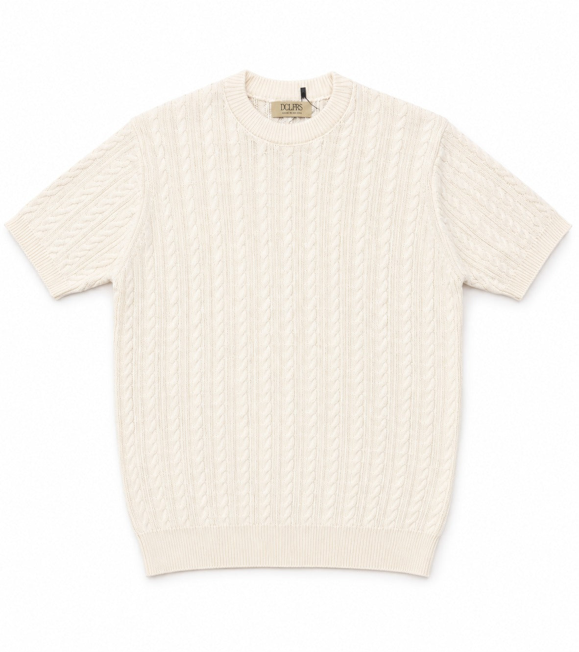 Cream Cable Knit Round Tshirt