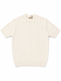 Cream Cable Knit Round Tshirt