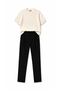 Cream Cable Knit+Tailored