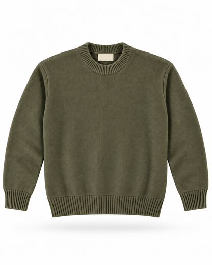 Olive Knitted Sweater product-only mockup