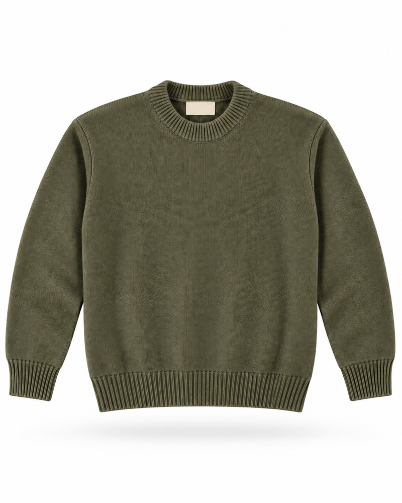 Olive Knitted Sweater product-only mockup