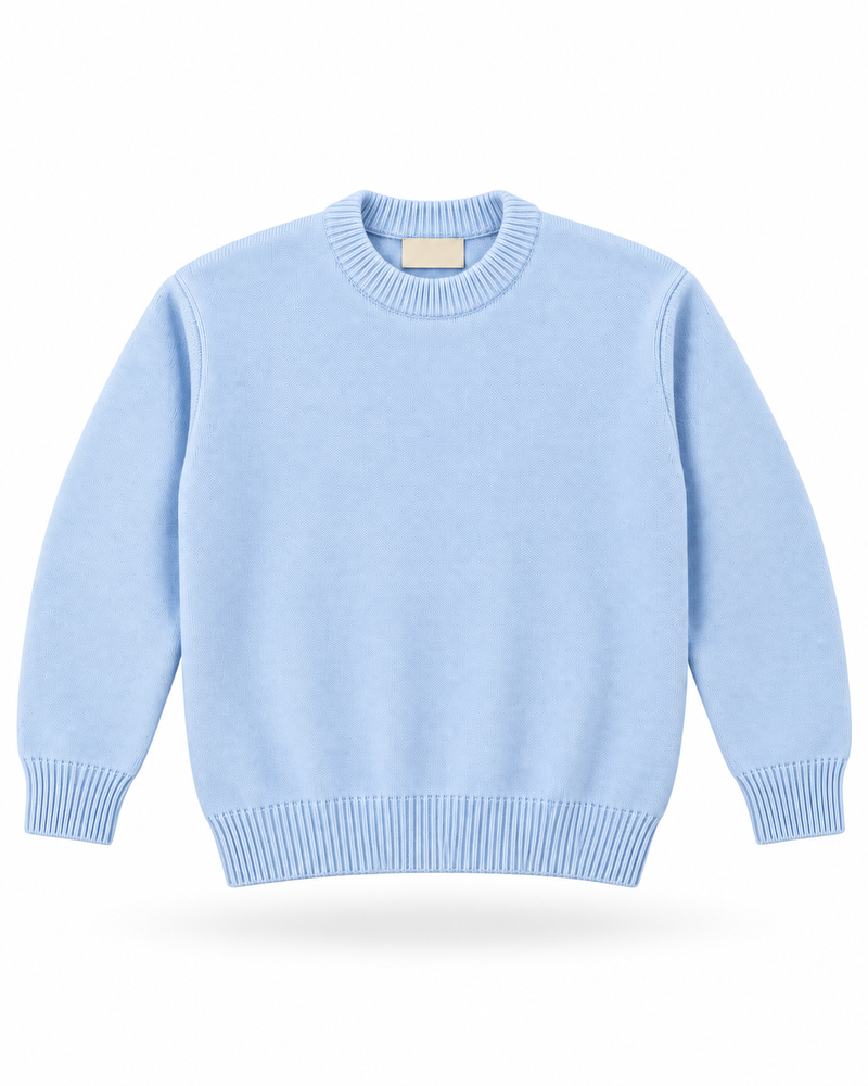 Baby Blue Knitted Sweater product-only mockup
