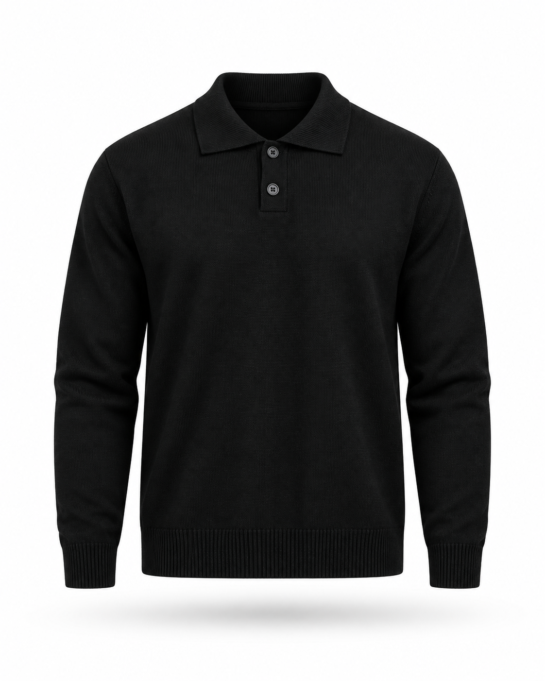 Black Knitted Button Up product-only mockup