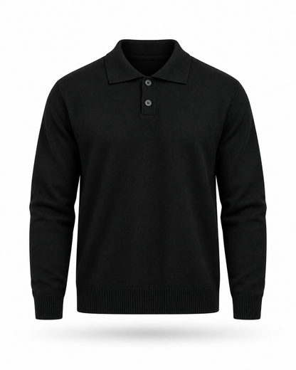 Black Knitted Button Up product-only mockup