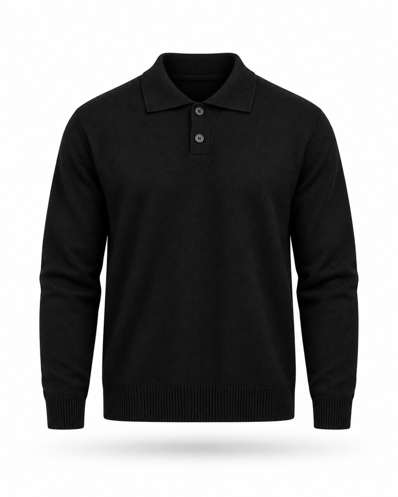 Black Knitted Button Up product-only mockup