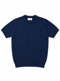 Navy Cable Knit Round Tshirt