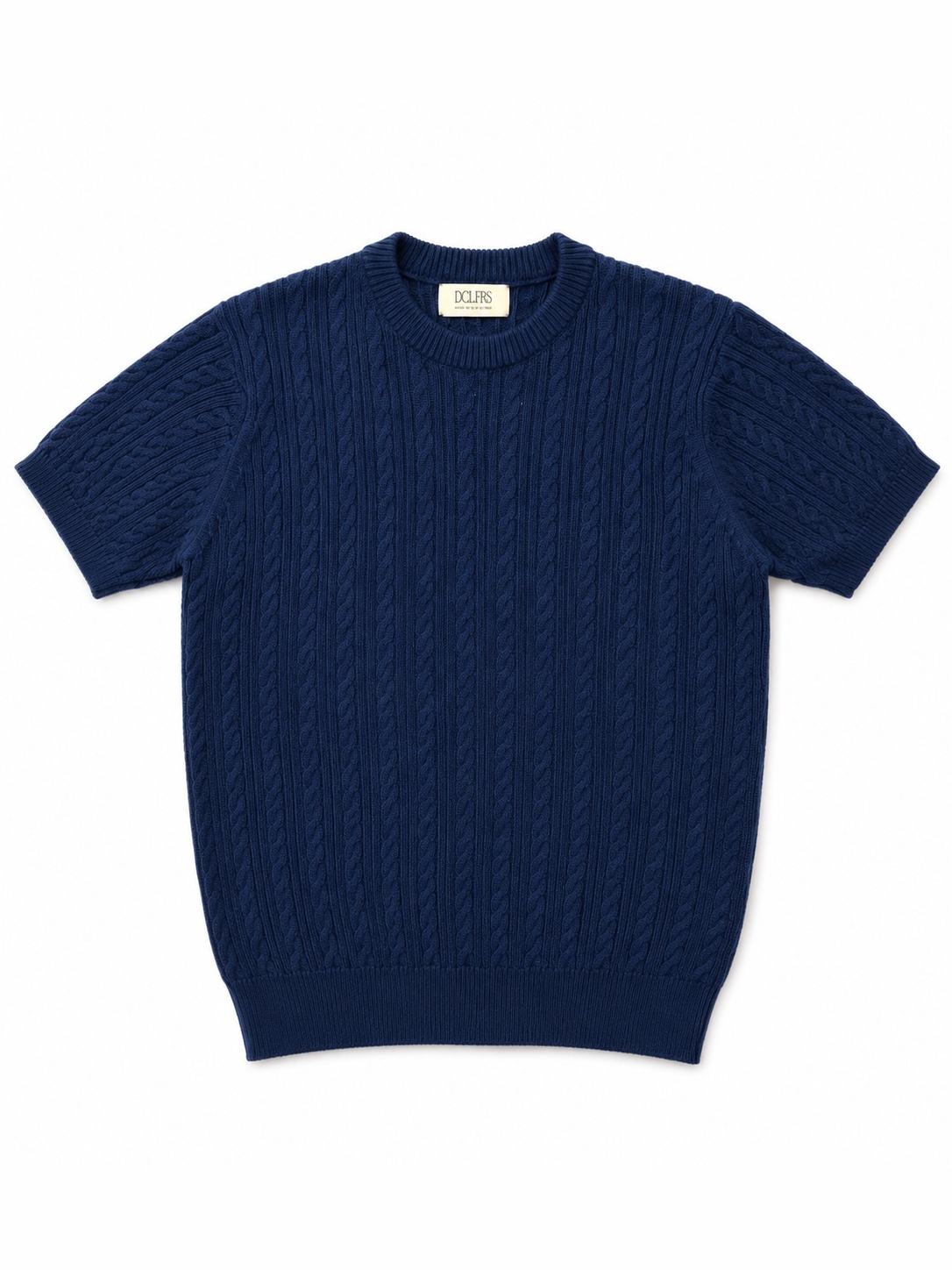 Navy Cable Knit Round Tshirt – Dolphs.co
